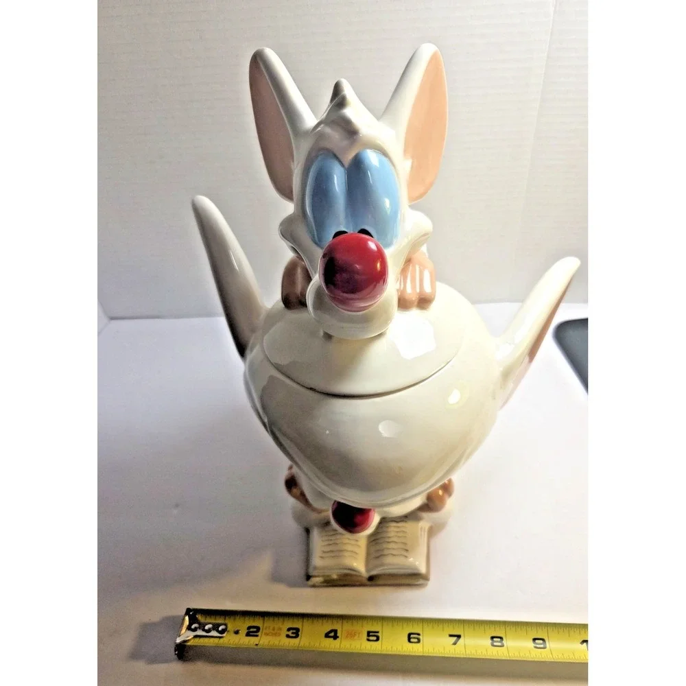 Warner Bros. Studio Store Pinky and the Brain Ceramic Cookie Jar, Lid, 1997